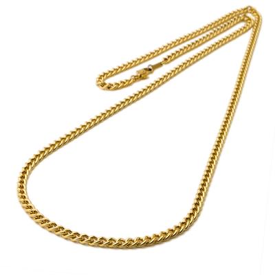 Ожерелье из титана Kihei Gold 60 см, подходит для людей с аллергией на металл, для мужчин и женщин, 3,3 мм
