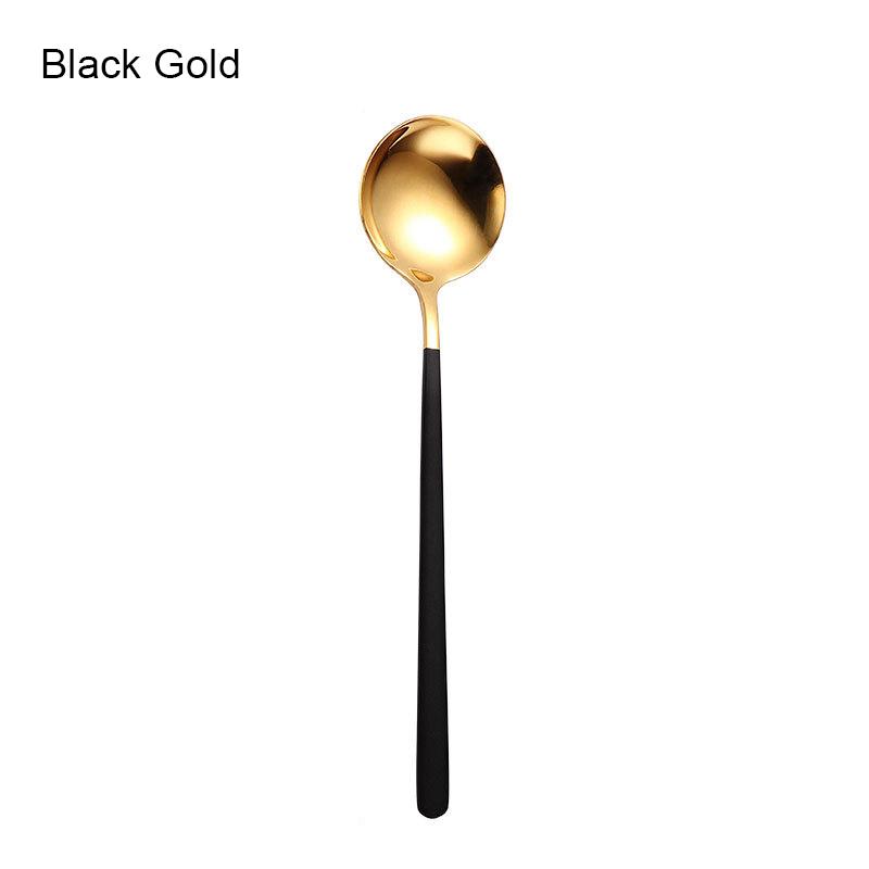 Korean Spoon Stainless Steel Exquisite Long Handle Spoon Soup Kitchenware Dessert Spoon Kitchen Tableware Akcesoria Kuchenne