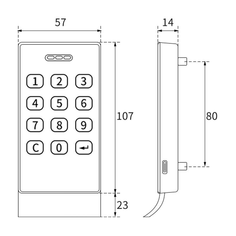 Keyboard Cabinet Door Lock with Handle, Digital Password Intelligent Lock, Suitable for Office Filing Cabinets.