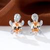 Accessories niche design, turtle stud earrings, animal micro inlaid with diamond zircon earrings