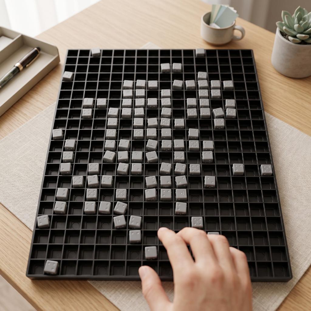 Braille Math Teaching Board, with Raised Dots and Tactile Lines