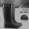 Extra high rain shoes women's water shoes fashion wear waterproof and velvet warm adult rainforest hiking non-slip rubber rain boots