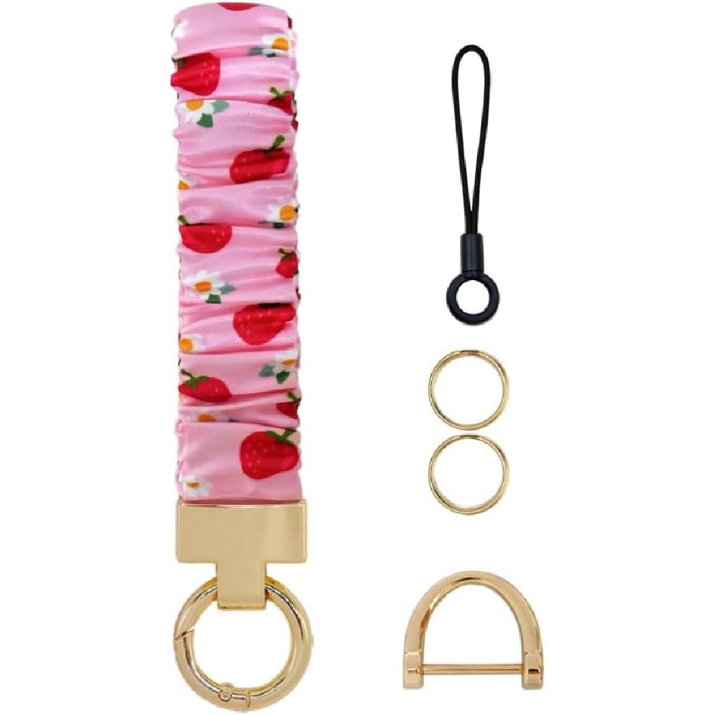 Wrist Lanyard for Key Chain Wristlet Keychain for Car Keys Phone,Strechy Scunchie Key Lanyard Wrist Strap Bracelet