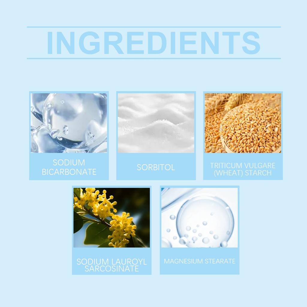 Зубной порошок для отбеливания и удаления пятен укрепляет зубную эмаль, отбеливает зубы, удаляет пятна и освежает дыхание