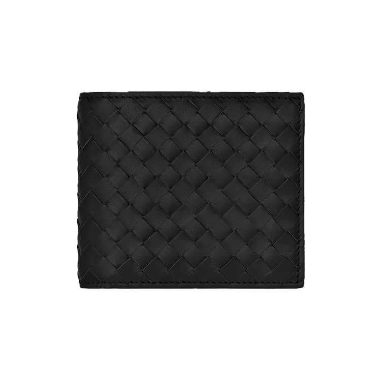 Bottega Veneta Short Woven Wallet With Card Slots Men Wallet Black 113993V46511000