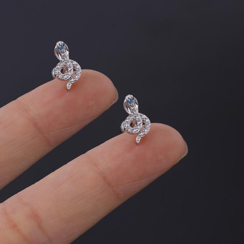 Нержавеющая сталь 316L, пирсинг, губная серьга с цирконием, серьги-гвоздики для козелка, губы, змеиного глаза, крест, спираль, раковина, хрящ, украшения для тела