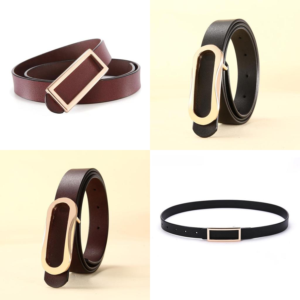 Classic Leather Belt For Women With Smooth Buckle And Casual Style For Office And Daily Wear
