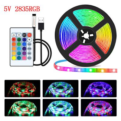 Светодиодная лента SMD 2835 1M USB 60 светодиодов/м RGB с дистанционным управлением Гибкая лента диодная лента Подсветка телевизора Декор комнаты