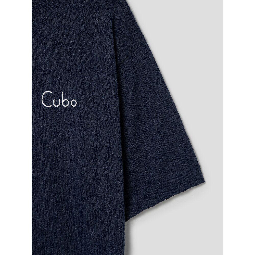 8SECONDS Boucle Round Embroidered Knit Pullover Navy (454651Fq1R)