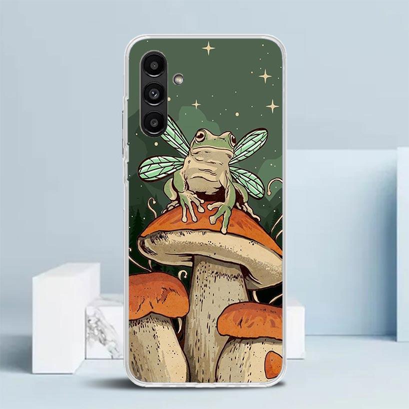 Коттеджкор Лягушка Гриб Кавайный Чехол для Телефона Для Samsung Galaxy A17 A37 A57 A16 A15 A14 A13 A56 A55 A54 A53 A36 A35 A34 A33 A26 A