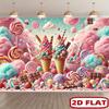 2D фон "Страна Сладостей", Цветной фон для фотосъемки с леденцами и мороженым