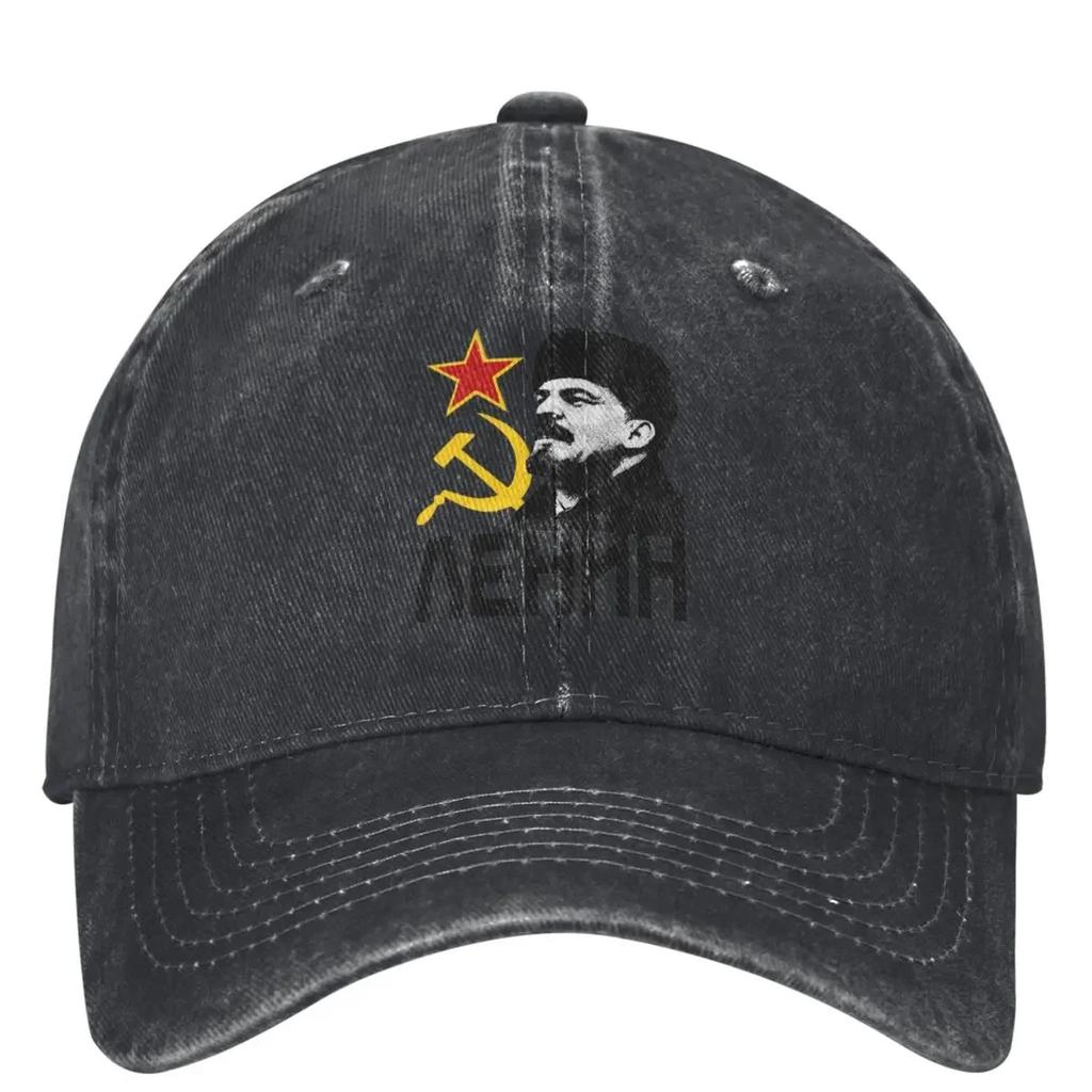 Cccp Russia Lenin Denim Baseball Cap Hunting Camping Hip Hop Hats Summer Women Men Classic Designer Baseball Caps