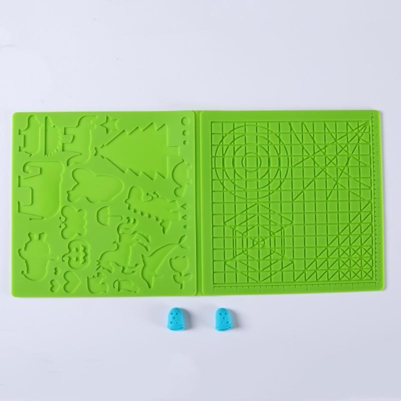 3D-ручка для рисования Силиконовый коврик DIY С 2 защитными накладками на пальцы Шаблон Инструмент для рисования Силиконовая подкладка Инструменты для рисования для детей Взрослых