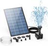 2.5W Solar Fountain Pump,with 6Nozzles and 4ft Water Pipe,Solar Powered Pump for Bird Bath,Pond,Garden and Other Place