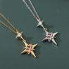 Элегантное ожерелье-подвеска в виде звезды из титановой стали с цирконом - Женская универсальная цепочка для ключицы