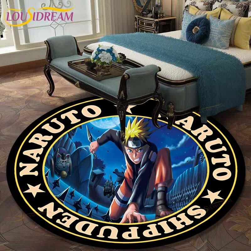 Круглый ковер с рисунком Наруто для гостиной, детский коврик, напольный коврик, коврик для ванной, ковер для спальни, коврик для детской комнаты