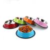 New Pet Dog Stainless Steel Bowls Puppy Cats Food Drink Water Dish Feeder Travel Feeding Non-slip Feeding Dishes Pets Supplies