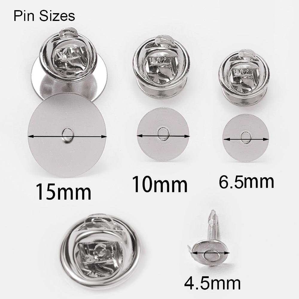 50Sets Pins Caps Button Butterfly Clasp Pin Back Squeeze Badge Holder Brooch Clutch Nail Tie Stoppers for DIY Jewelry Findings