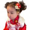 Sweet Kiss Japanese Hair Hair 3 Flowers with Birabanzashi Perfect for Years First Doll Summer Fireworks Tsumami Zaiku Ornament, Clip, (Pink),