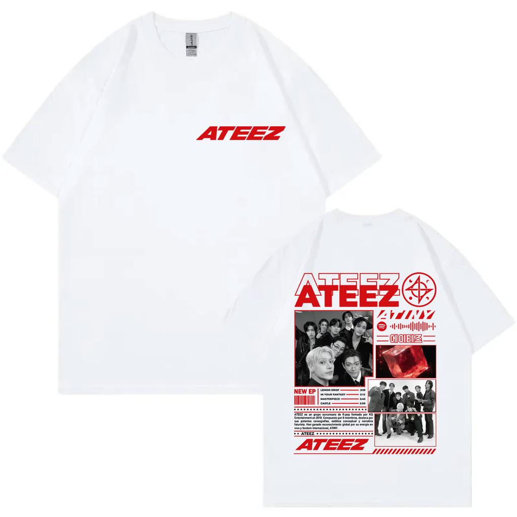 Korean Band ATEEZ Merch T Shirt Men Women Clothing High Quality Fashion Oversized Tshirt Summer Casual Short Sleeve Tshirts