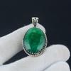 Подвеска из изумрудного драгоценного камня, изумрудно-зеленый драгоценный камень, ювелирная подвеска ручной работы из стерлингового серебра 925 пробы для женских подарков, ювелирные изделия из драгоценных камней для нее