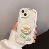 Масляная живопись белая роза для чехла мобильного телефона iPhone17promax Apple 16 мелкое отверстие 14/13 мягкий чехол 15 дюймов ветер