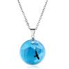 Fashion  Necklace  Gift Glass Ball Birds  Blue Sky White Clouds Pendant Exquisite Charming
