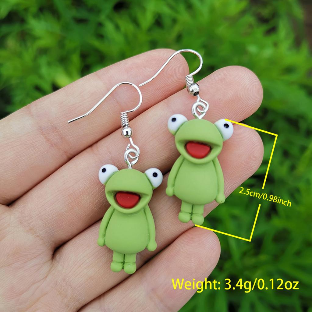 Hanging Frog Animal Earrings for Women Designer Statement Funny Creative Unique Earring Girls Cute Unusual Earrings