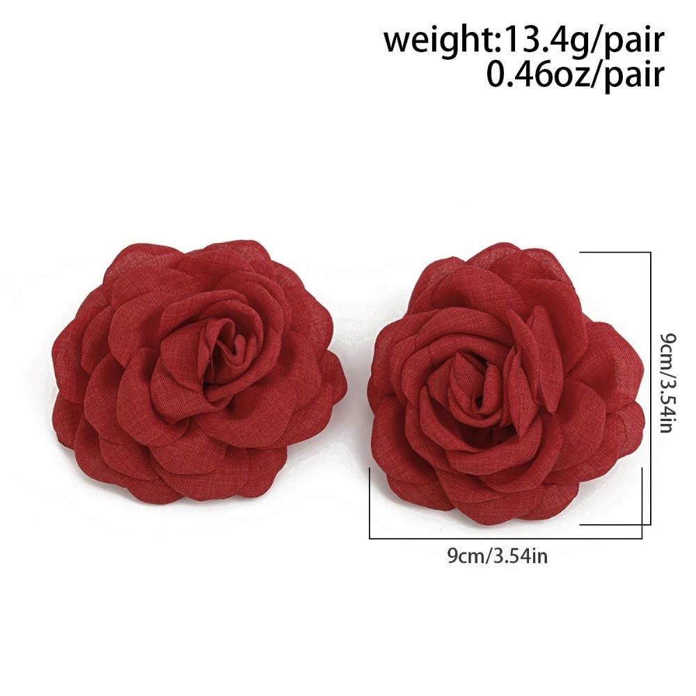 1 Pair Elegant Rose Flower Stud Earrings Large Big Rose Flower Earrings Women Jewelry