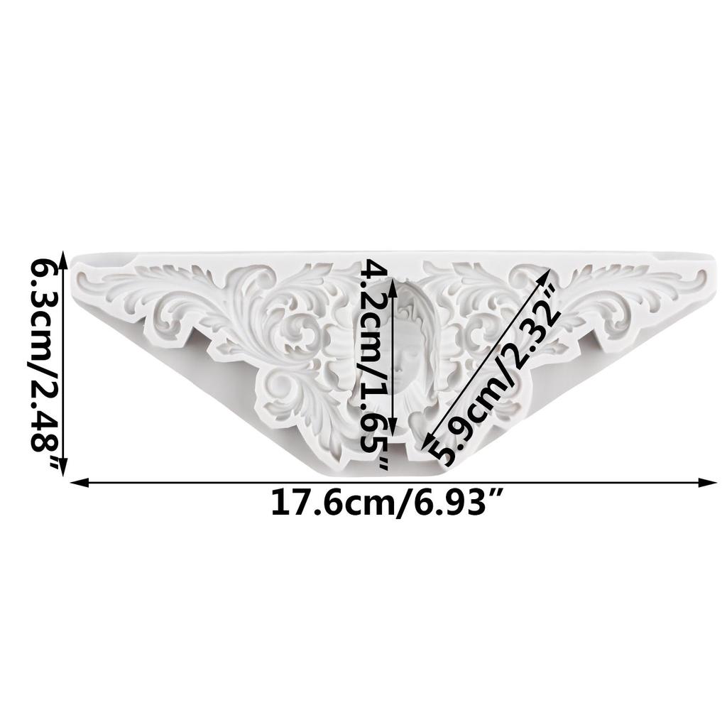 Силиконовые формы для барочного рельефного кружева с цветами, барочная голова аватара, форма для мастики, инструменты для украшения торта, топпер для кекса, форма для конфет, шоколада, гампасты