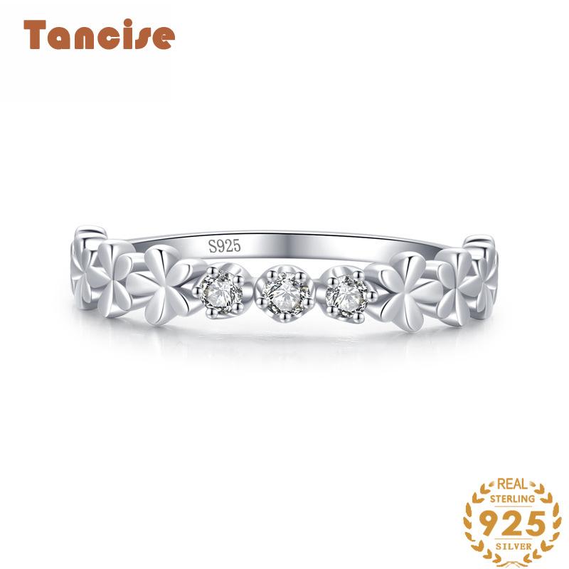 Tancise Classic стерлингового серебра 925 пробы кольцо с цирконом женские ювелирные изделия свадебное обещание вечерние подарок