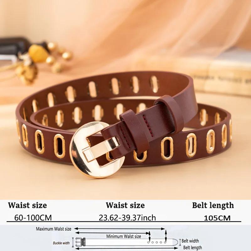 Fashion Women Belt Gold Buckle Belts for Women Waist Belts High Quality Waistband Luxury Ladies Brand for Pants Dresses DT004