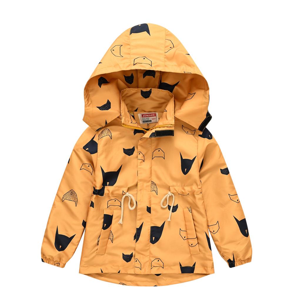 Осенняя детская куртка-ветровка с капюшоном и милым принтом для мальчиков, детская куртка для спешки, красивая куртка для мальчиков