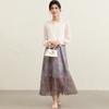 Double Qiao+Qiao Qi Embroidered Cardigan Shirt with Lace Shoulders