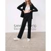 Spring and Summer New Women's Clothing Fashion Wind Elegant Commute Leisure Easiest for Match Pure Color Straight-leg High-Waisted Trousers 2761048
