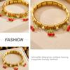 Red Oil Drop Pendant Bangle Stainless Steel Wrist Jewelry New Square Round Bangle