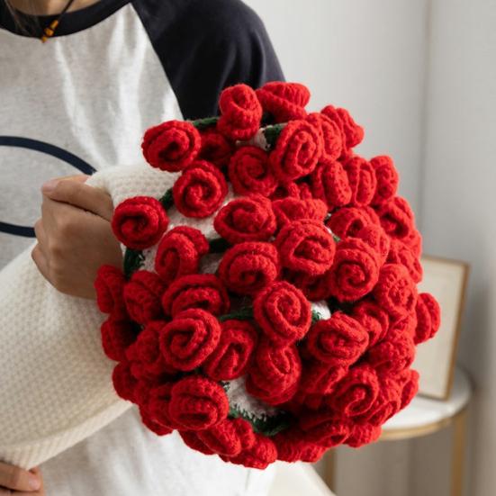 Одеяло «Букет роз» Ручной работы Вязаное крючком Одеяло с розами Цветочный дизайн Плед для дивана