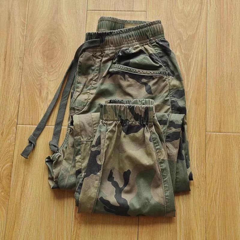 Быстросохнущие Легкие Дышащие Камуфляжные Джоггеры - Эластичная Талия, Летние Брюки Карго