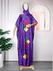 Plus Size Women's Muslim Robe with Headscarf - Middle East & Africa Style, Hot Drill Design.