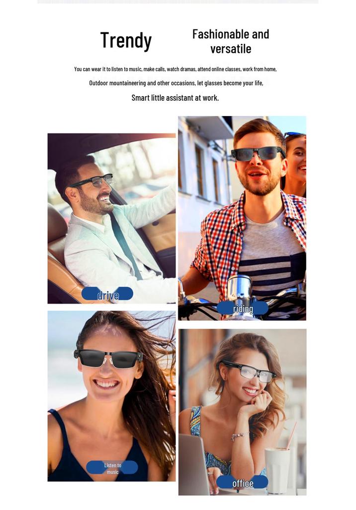 AI Smart Glasses: 8MP HD Camera, Bluetooth, Dual Microphone, Noise-Cancelling, Anti-Blue Light, Translation Feature