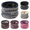 Windproof Winter Knitted Scarf Snowflake Warm Neck Warmer Face Mask Fleece Muffler Women