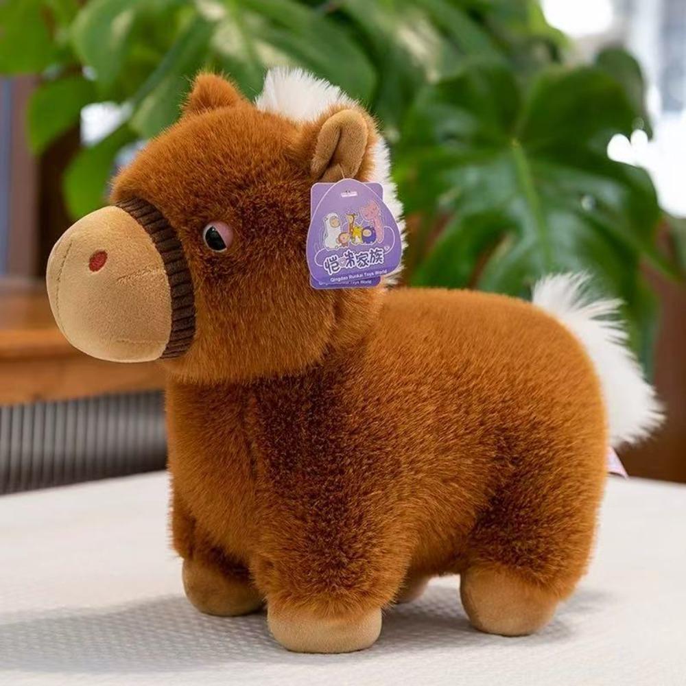 Simulation Design Horse Doll Soft Fluffy Pony Figure New Stuffed Animal  Mascot Doll