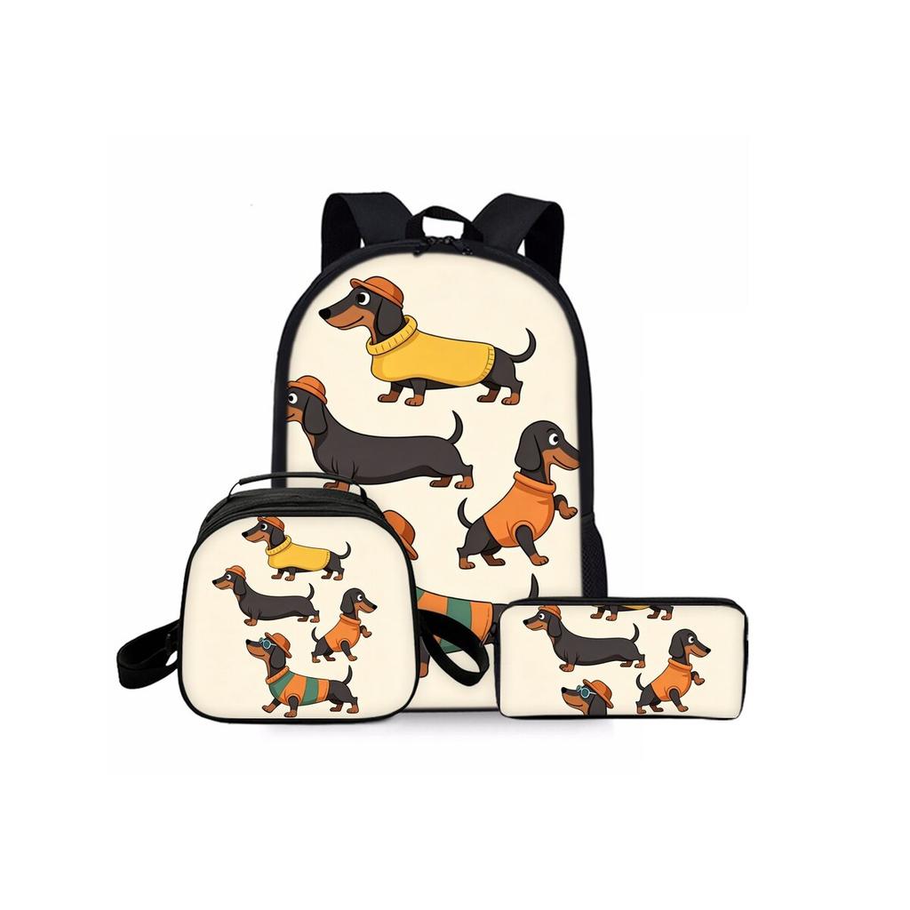 Tree Of Life Three Piece Set Rucksacks for Boys/Girls Best Gifts 2D Animated Water-resistant Stylish School Carrier for Children