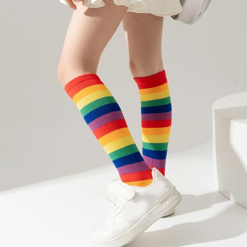 Children's Fashionable Socks Knee High Socks Combed Cotton Multifunction In Tube Socks for School and Parties Show
