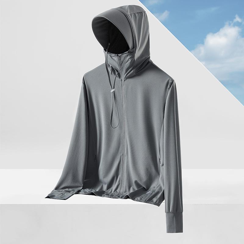UPF50+ Ice Silk Sun Protection Jacket with Detachable Hood - Breathable Anti-UV Outerwear for Men and Women