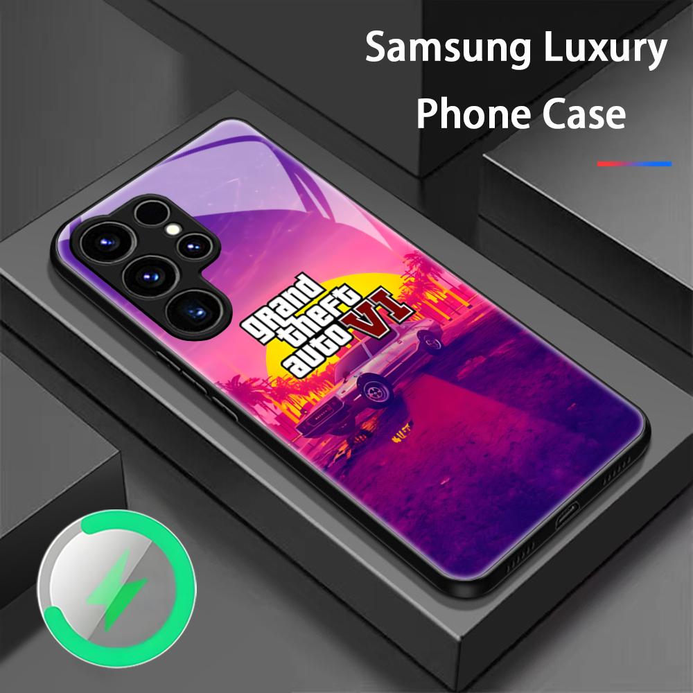 G-GTA6 R Звездная Игра Горячий Чехол для Телефона Для Samsung S25 S24 S23 S22 S21 S20 Plus Ultra Note20 Стекло Магнитный Чехол
