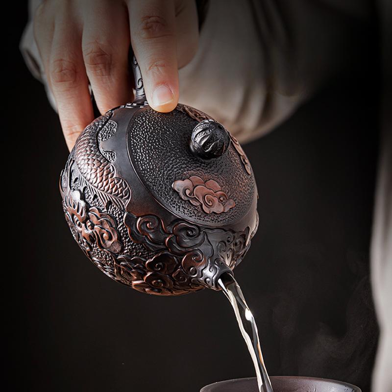 175 мл ручной работы фиолетовый песчаный чайник антикварный китайский дракон горшок Xishi фильтр пузырьковый чайник керамический кунг-фу чайный набор