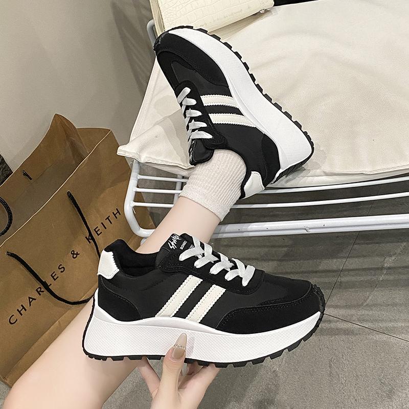 Мода 2025 Новые Весна Осень Легкие Мягкая Подошва Толстая Основа Повседневная Спортивная Обувь в Старом Стиле Универсальная Модная Женская Обувь