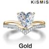 Womens White Sapphire Heart Engagement Ring Rose Gold Silver Band Bridal Wedding Fashion Jewelry