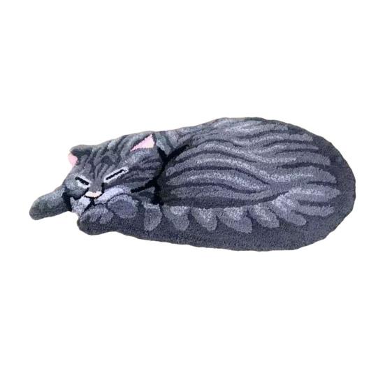 Плюшевый коврик с кошкой, милый мультяшный котенок, напольный коврик, противоскользящий, мягкий прикроватный коврик для спальни, гостиной, игровой комнаты, декор детской комнаты